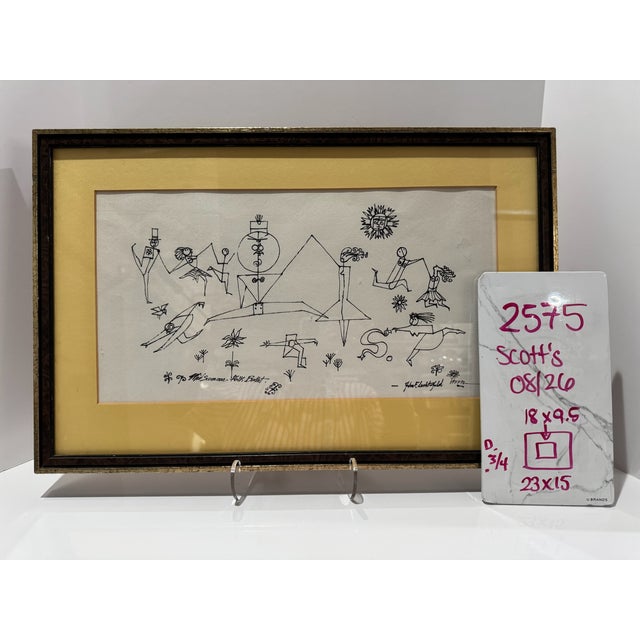 Early 20th Century John F. Lochtefeld Original Pen and Ink Drawing Signed Modernist Figurative Art For Sale - Image 9 of 9