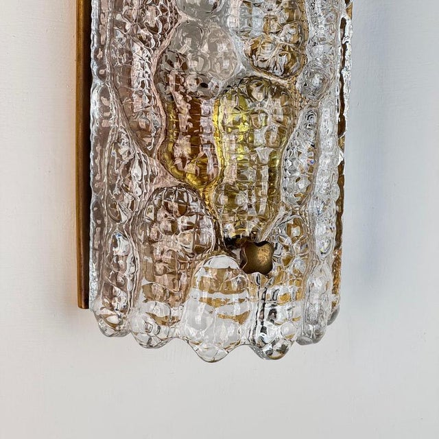 Glass and Brass Wall Lights attributed to Carl Fagerlund for Orrefors, 1970s, Set of 2 For Sale - Image 10 of 18