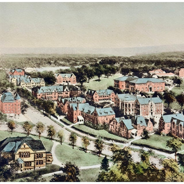 A finely detailed engraving of Smith College (Northampton, Massachusetts), created from the original plate after Richard...