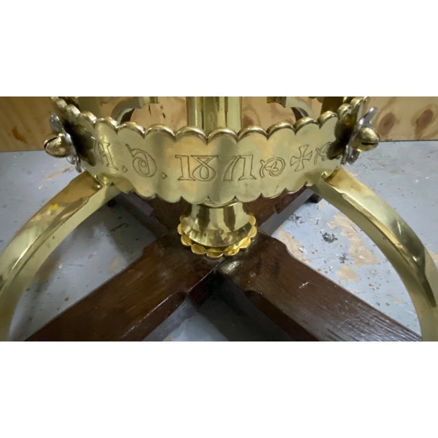 19th C. American Brass Ecclesiastical Revolving Dual Sided Lectern/ Music Stand For Sale - Image 12 of 12