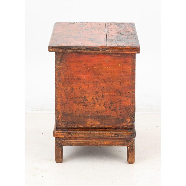 Late 19th Century Late 19th Century Chinese Red Painted Elm Chest For Sale - Image 5 of 6