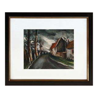 Vlaminck Lithograph 35 the Longny Road 1958 Framed Reproduction For Sale