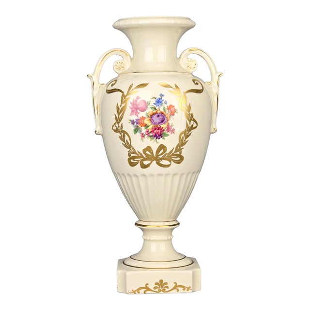 19th Century Old Paris Hand Painted Porcelain Amphora Vase For Sale