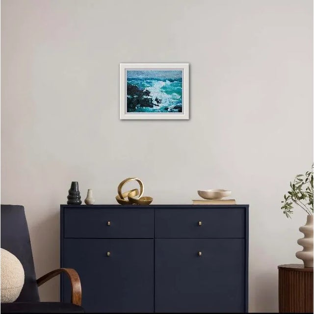 2020s Coastal Whitewater Patterns, Seascape Oil Painting For Sale - Image 5 of 7