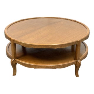 Mid 20th Century French Provincial Style Round Coffee Table, 37 Inch For Sale