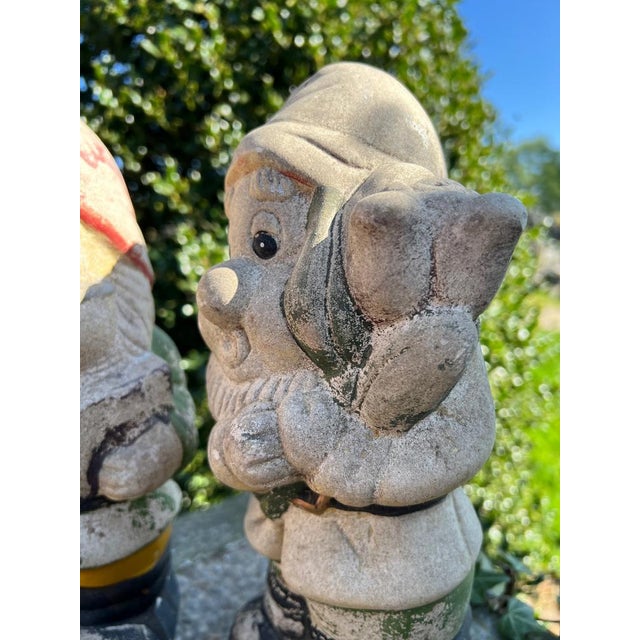 Vintage Ceramic Stone Garden Gnomes, France, 1950s, Set of 2 For Sale - Image 11 of 12