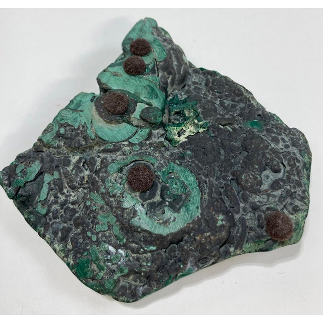 Green Vintage Genuine Malachite Stone Catchall Dish For Sale - Image 8 of 8