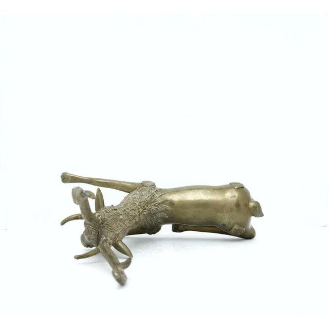 Vintage Large Brass Deer Statue For Sale - Image 10 of 11