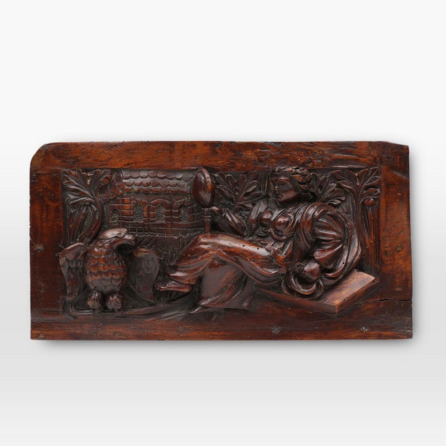 17th Century Gothic Hand-Sculpted Oak Panel, Belgium For Sale - Image 11 of 11
