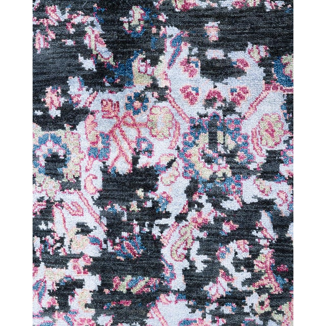 Traditional Ikat, One-of-a-Kind Hand-Knotted Area Rug - Green, 9' 1" x 12' 1" For Sale - Image 3 of 8