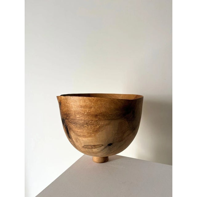 Minimalist Sculptural Vessel in Olive Ash For Sale - Image 6 of 7