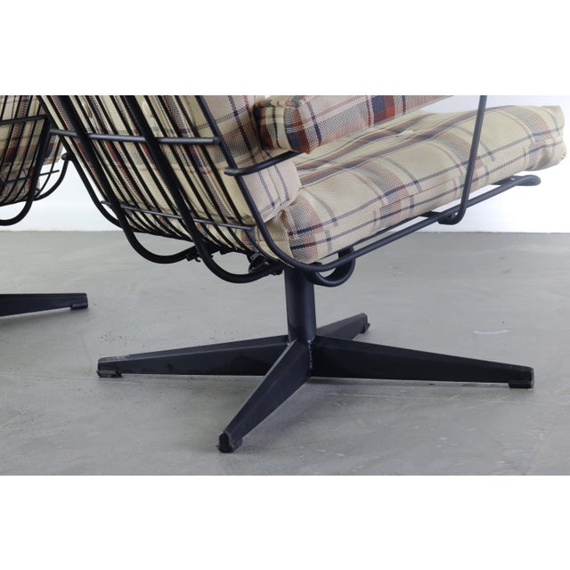 Vintage Black Leather Sling Lounge Chairs by Odd Knutsen with Metal Bases - a Pair For Sale In Orlando - Image 6 of 7