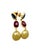 Bochic "Capri" Ruby & Multi Rough Cut Sapphire Earrings Set In 18K Gold & Silver For Sale - Image 4 of 8