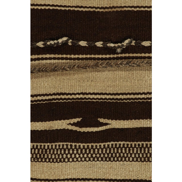 1960s 1960s Vintage Kilim Rug in Beige, Brown Tribal Bag Design For Sale - Image 5 of 7