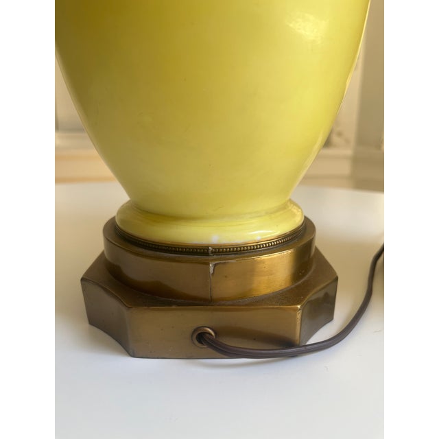 Mid 20th Century Baccarat Style Yellow Opaline Glass Japonisme Lamps, Signed Baccarat - a Pair For Sale - Image 12 of 18