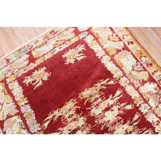 Cherry Red Antique Turkish Melas Rug, Early 20th Century - 3'2" x 5'7" For Sale - Image 14 of 18