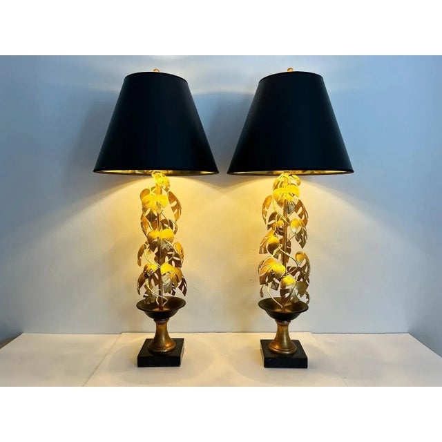 Italian Italian Topiary Lamps & Shades - A Pair For Sale - Image 3 of 12