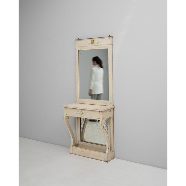 19th Century French Wood White Patinated Vanity For Sale In Greensboro - Image 6 of 18