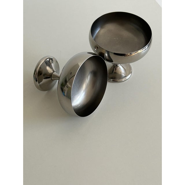 Stainless Steel Coupes from AMC Art Design, 1980s, Set of 6 For Sale - Image 6 of 9