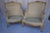 French Pair of Bergere Chairs With French Linen Upholstery For Sale - Image 3 of 8