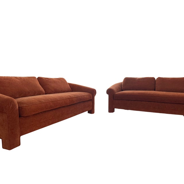 1980s 80's Curved Sofa in Style of Vladimir Kagan Directional For Sale - Image 5 of 10
