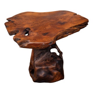 Carved Olive Wood Table Made from a Root, 1920s For Sale