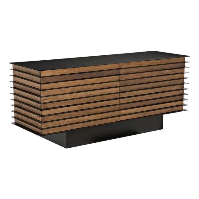 NOIR Elevation Sideboard, Dark Walnut and Iron For Sale
