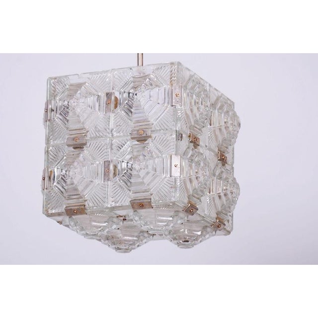 Mid-Century Chandelier in Chrome and Glass from Kamenický Šenov, Czech, 1960s For Sale - Image 3 of 11