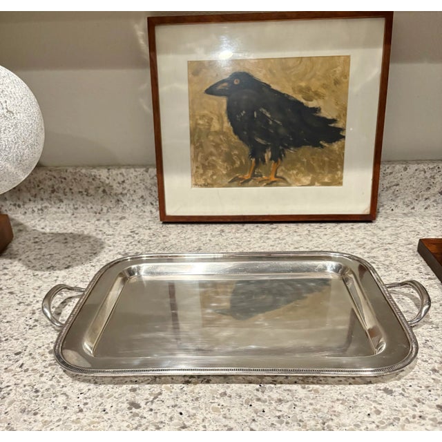 A beautiful vintage circa 1980’s heavy silver plated serving tray. In excellent condition for its age, no dents or damage...