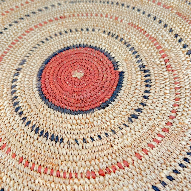 African Early 20th Century Hausa Flat Basket Nigeria 17inch MATTER COLLECTION For Sale - Image 3 of 6