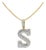 Men's 10K Yellow Gold 1 5/8 Cttw Letter S Initial Pendant Necklace For Sale