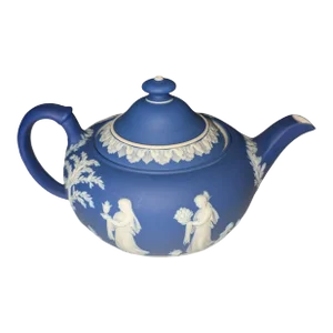 Late 19th Century Wedgwood Jasperware Blue Jasperware Tea Pot