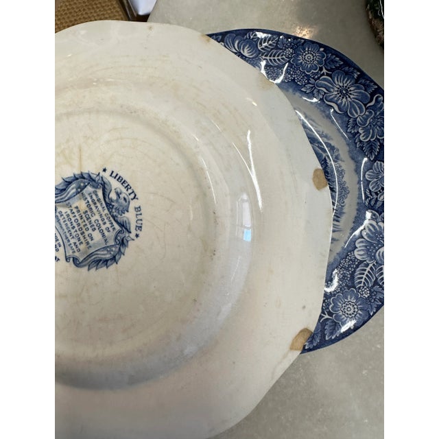 Staffordshire Blue & White Staffordshire Desserts Plates, S/6 For Sale - Image 4 of 7