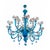 Turquoise and Crystal Murano Glass 12-Light Chandelier, 1980s For Sale - Image 3 of 6