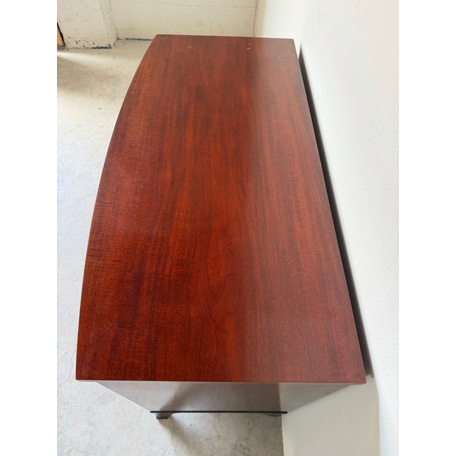 Wood 1970’s Vintage Drexel Georgian-Style Mahogany Bow Front Chest of Drawers For Sale - Image 7 of 12