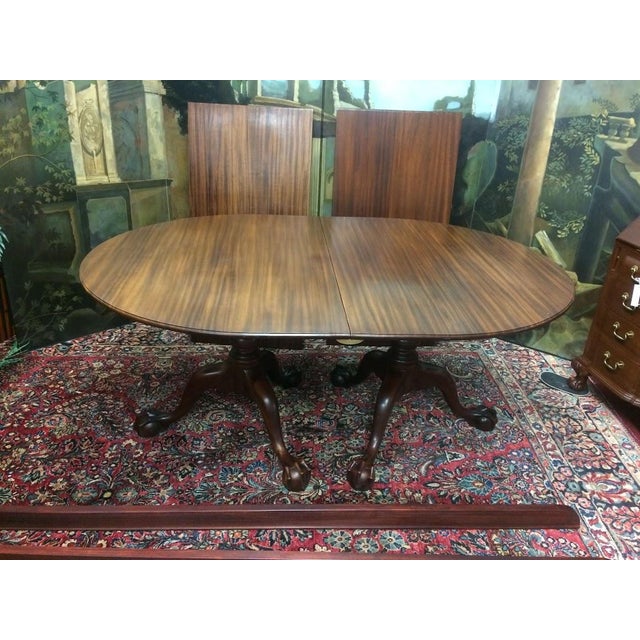 Wood Vintage Colonial Style Dining Table, Two Leaves For Sale - Image 7 of 16