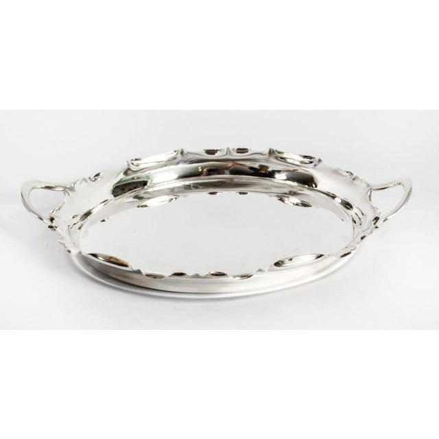 This is a large wonderful antique English Victorian silver-plated Tray by Walker & Hall, circa 1880 in date. This splendid...