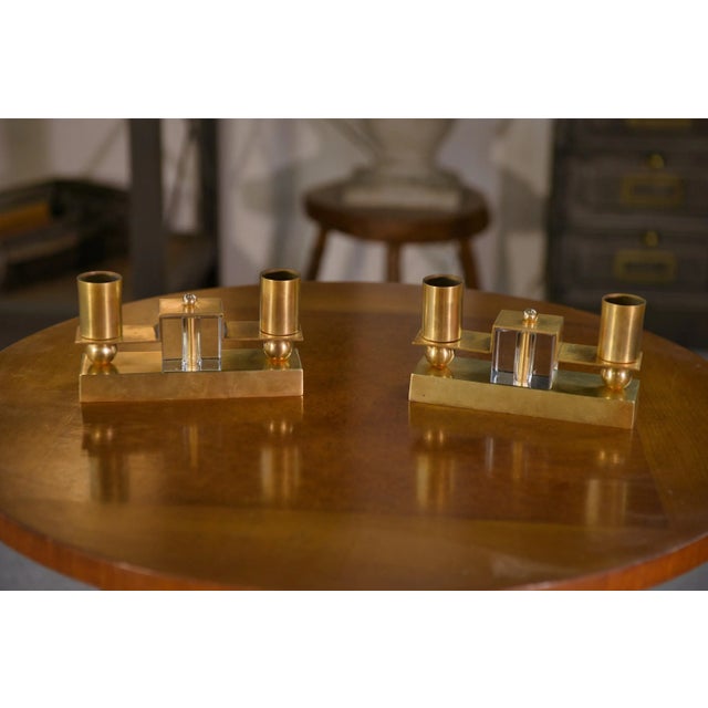 Brass and Bohemian Crystal Wall Lights by Jean Royère, 1940s, Set of 2 For Sale - Image 13 of 13