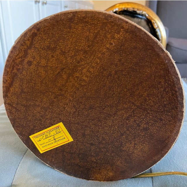 Large Black and Bronze Neoclassical Table Lamp by Theodore Alexander For Sale - Image 11 of 12