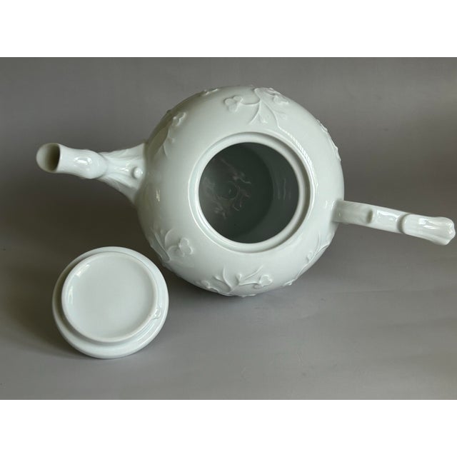 Vintage Mma Blanc De Chine Teapot Portugal Hard Paste Porcelain Cherry Blossom For Sale - Image 10 of 12