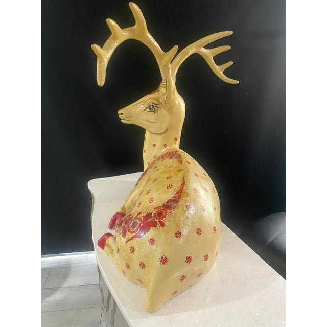 Monumental Surrealist Papier-Mâché Large Sculpture of a Deer by Sergio Bustamante Signed and # 29/100 For Sale - Image 9 of 13