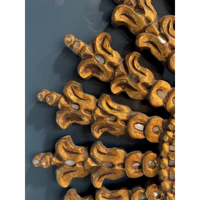 1960s Vintage Italian Sunburst Mirror For Sale - Image 5 of 5