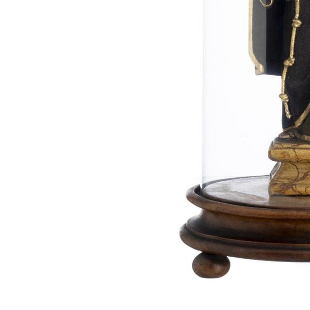 Religious Artist, Saint Anthony with the Child Jesus, 19th Century, Wood & Silver For Sale - Image 3 of 6