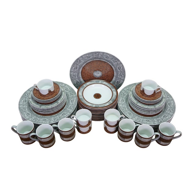 Modern 1980s Taitu Palladio Emilio Bergamin Architectural Brick China Dinner Service - 55 Pcs For Sale - Image 3 of 12