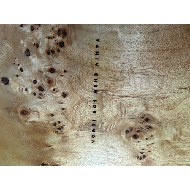 Pair of Park Night Stands in Poplar Burl by Yaniv Chen For Sale - Image 4 of 4