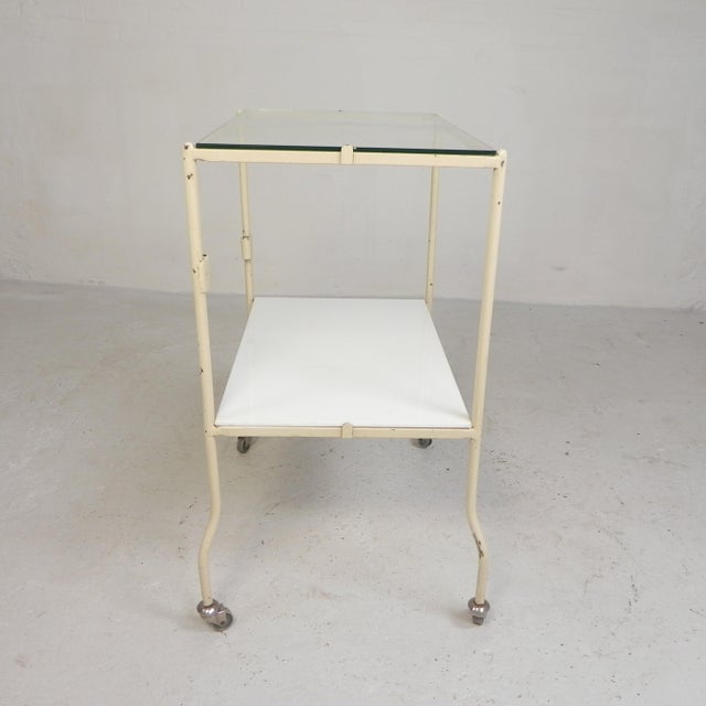 Ivory Industrial Serving Trolley, 1950s For Sale - Image 8 of 18