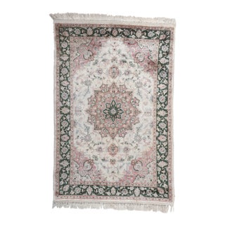 Late 20th Century Vintage Silk Kashmir Rug, 04'00 X 06'00 For Sale
