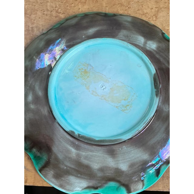 Vintage Majolica Lily Pad Plate For Sale - Image 11 of 12