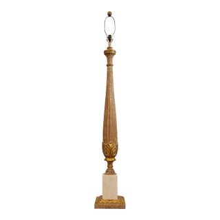 1960’s Italian Hollywood Regency Old World Fluted Column Floor Lamp For Sale