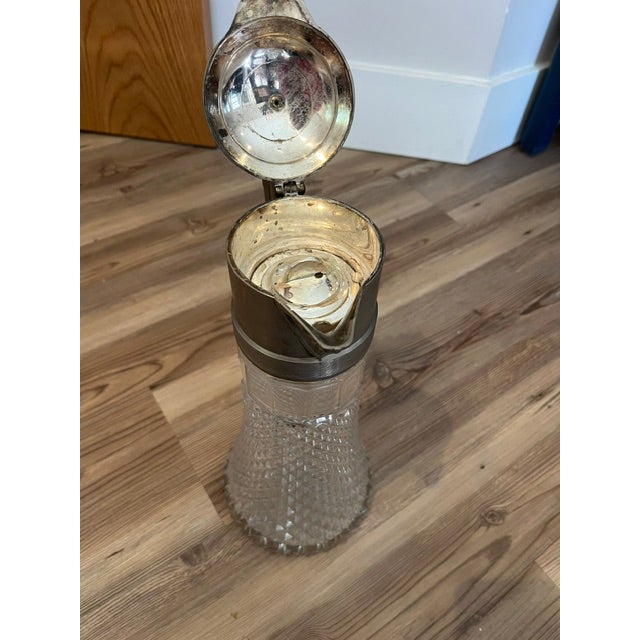 Vintage Cut Crystal and Silver Plated Claret Jug For Sale - Image 11 of 16